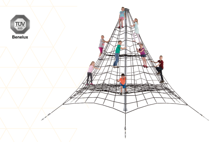 Armed rope pyramid net - 5 m